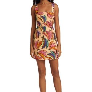 Farm Rio Banana Bunch Back Belt Mini Dress